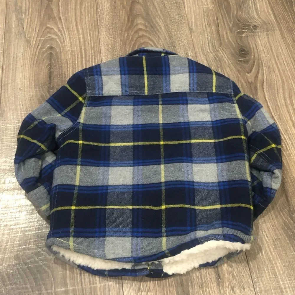 Boys Boden Jacket Size 2-3 years old Navy and Gray Plaid Kids Jacket